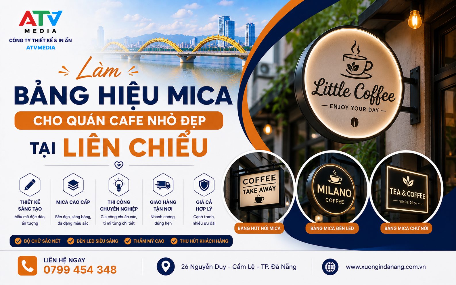 Làm Bảng Hiệu Mica Cho Quán Cafe Nhỏ Đẹp Tại Liên Chiểu