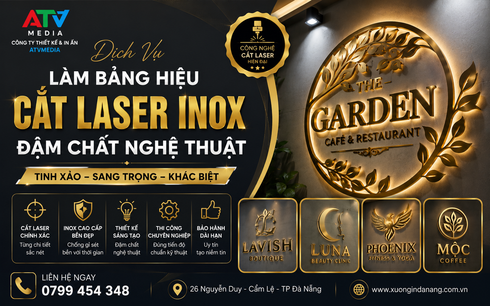 Dịch Vụ Làm Bảng Hiệu Cắt Laser Inox Đậm Chất Nghệ Thuật