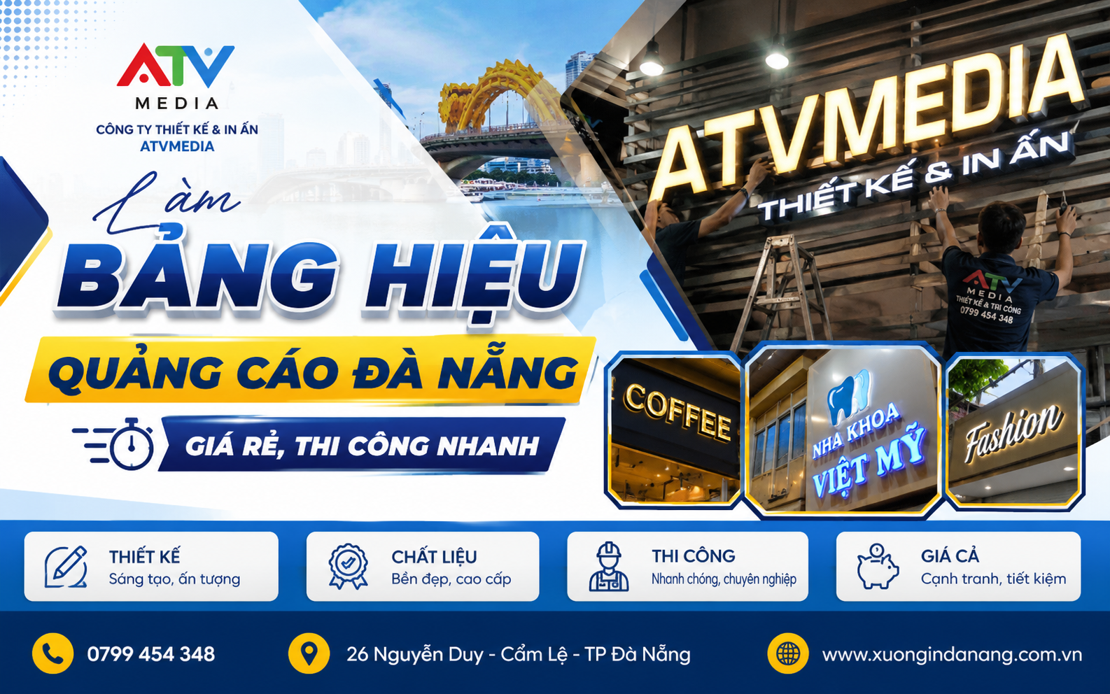Làm Bảng Hiệu Quảng Cáo Đà Nẵng Giá Rẻ, Thi Công Nhanh