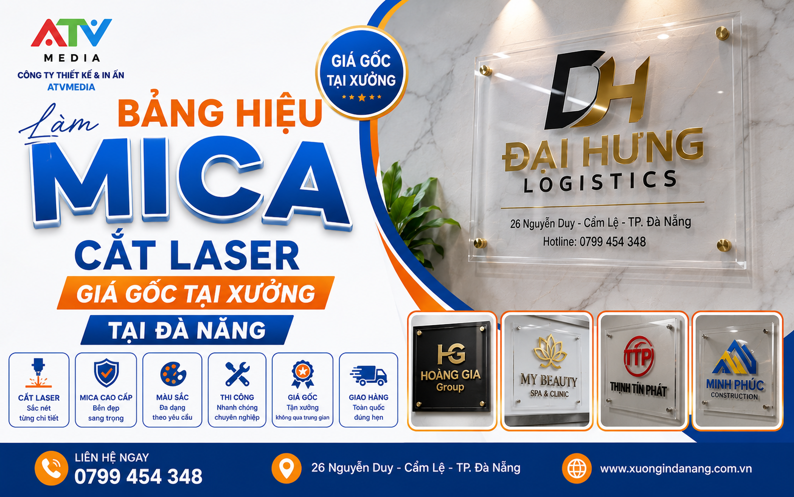 Làm Bảng Hiệu Mica Cắt Laser Giá Gốc Tại Xưởng Đà Nẵng