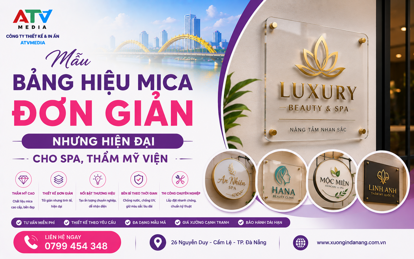 Mẫu Bảng Hiệu Mica Đơn Giản Nhưng Hiện Đại Cho Spa, Thẩm Mỹ Viện